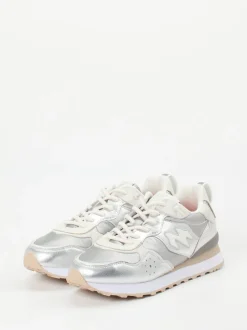 MRP – Retro-Sneaker aus Metallic Synthetikleder silber
