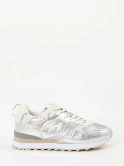 MRP – Retro-Sneaker aus Metallic Synthetikleder silber