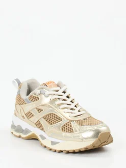 MRP – Retro-Sneaker aus Metallic-Mesh in Gold