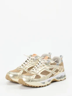 MRP – Retro-Sneaker aus Metallic-Mesh in Gold
