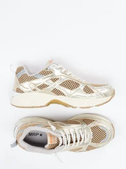 MRP – Retro-Sneaker aus Metallic-Mesh in Gold
