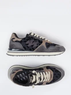 MRP – Retro-Sneaker aus Textil und Veloursleder Dunkelblau