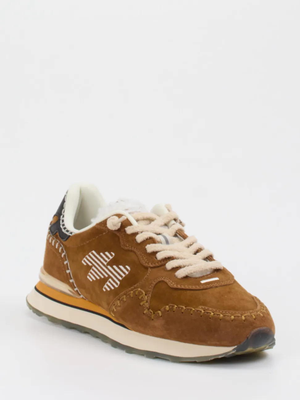 MRP – Retro-Sneaker aus Veloursleder cognacbraun