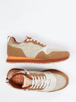 MRP – Retro-Sneaker aus Velour und Filz beige