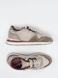 MRP – Retro-Sneaker aus Veloursleder Beigegrau