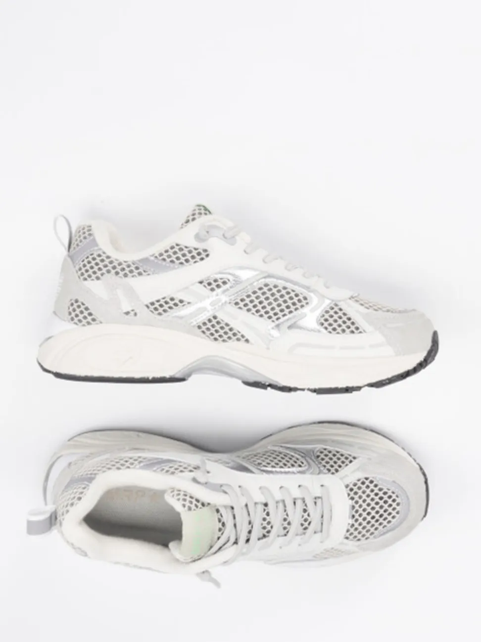 MRP – Retro-Sneaker aus Velour und Mesh Offwhite