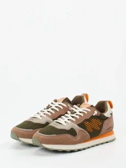 MRP – Retro-Sneaker aus Veloursleder und Textil Oliv