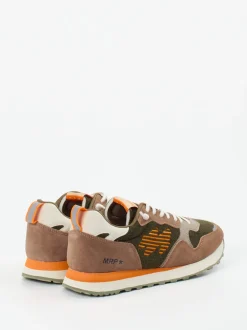 MRP – Retro-Sneaker aus Veloursleder und Textil Oliv