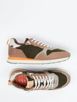 MRP – Retro-Sneaker aus Veloursleder und Textil Oliv