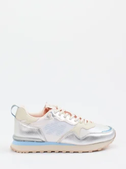 MRP – Sneaker aus Metallicleder in Cremeweiß
