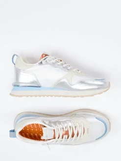 MRP – Sneaker aus Metallicleder in Cremeweiß