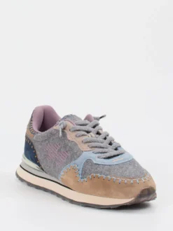 MRP – Sneaker aus Textil und Veloursleder Grau