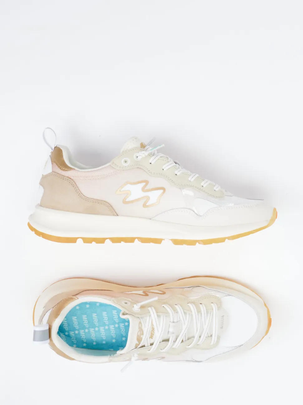 MRP – Sneaker aus Velour und Textil beige