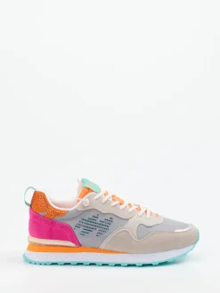 MRP – Sneaker aus Velour und Textil in Hellgrau