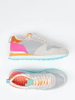 MRP – Sneaker aus Velour und Textil in Hellgrau