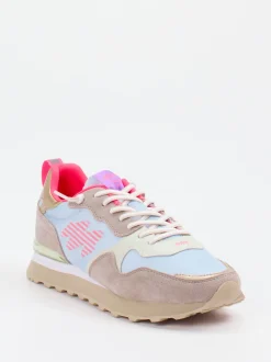 MRP – Sneaker aus Veloursleder und Textil hellblau