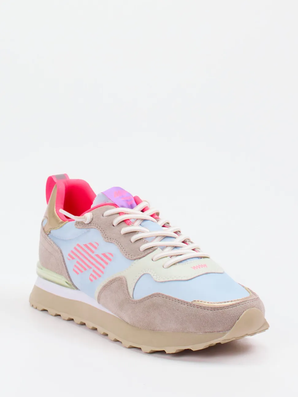 MRP – Sneaker aus Veloursleder und Textil hellblau