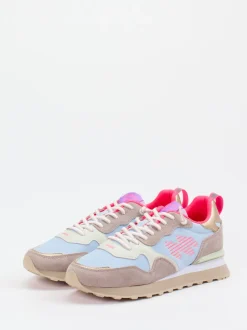 MRP – Sneaker aus Veloursleder und Textil hellblau