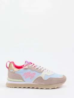 MRP – Sneaker aus Veloursleder und Textil hellblau