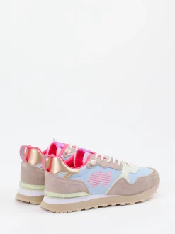 MRP – Sneaker aus Veloursleder und Textil hellblau