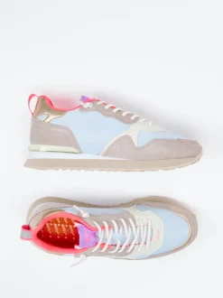 MRP – Sneaker aus Veloursleder und Textil hellblau