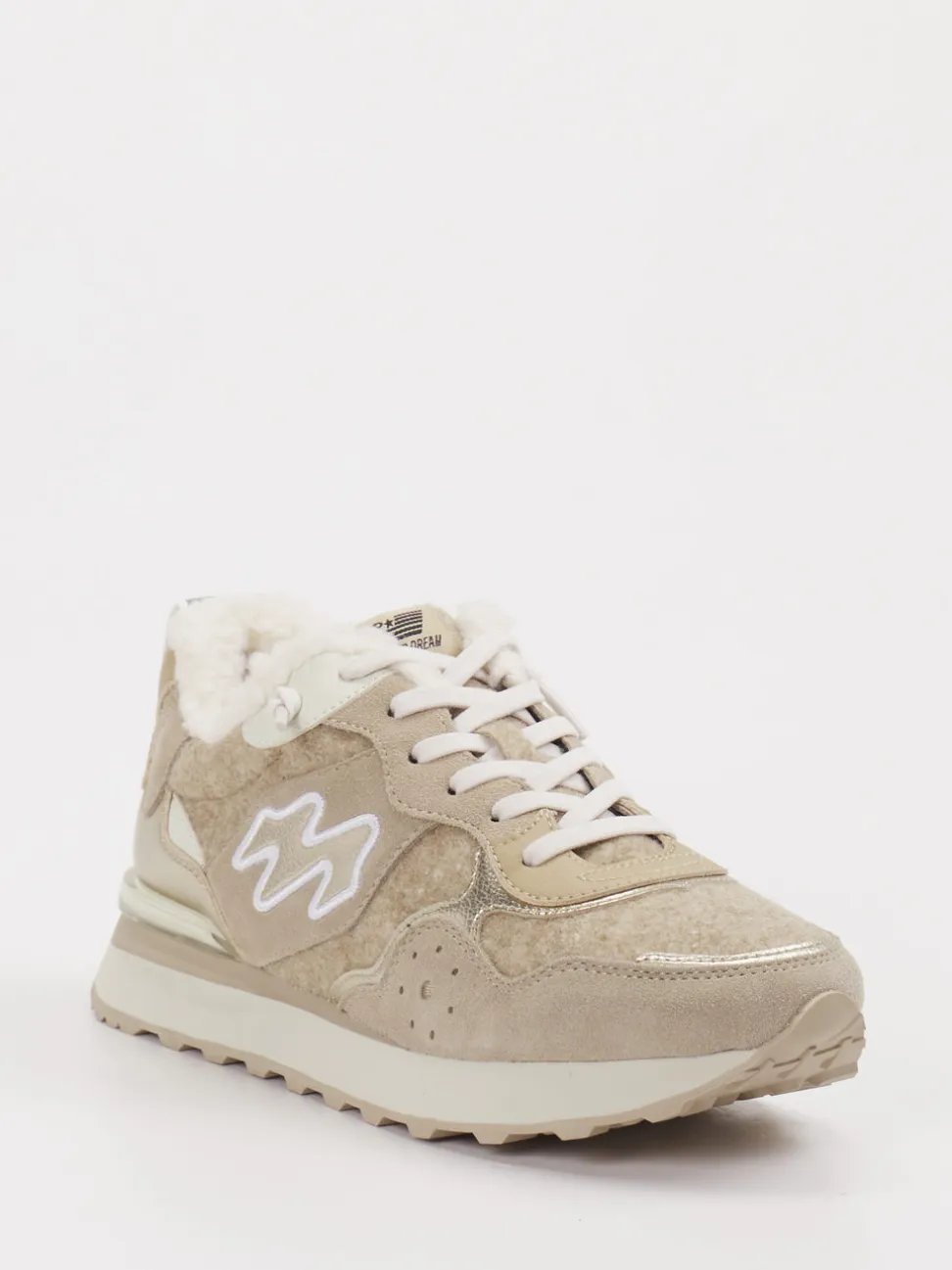 MRP – Winter-Sneaker aus Textil und Veloursleder Beige