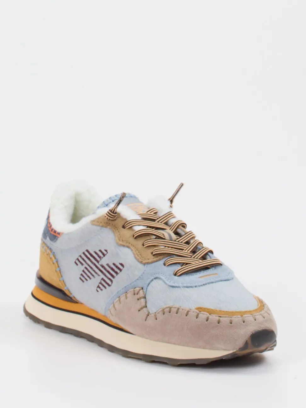 MRP – Winter-Sneaker aus Textil und Veloursleder blau