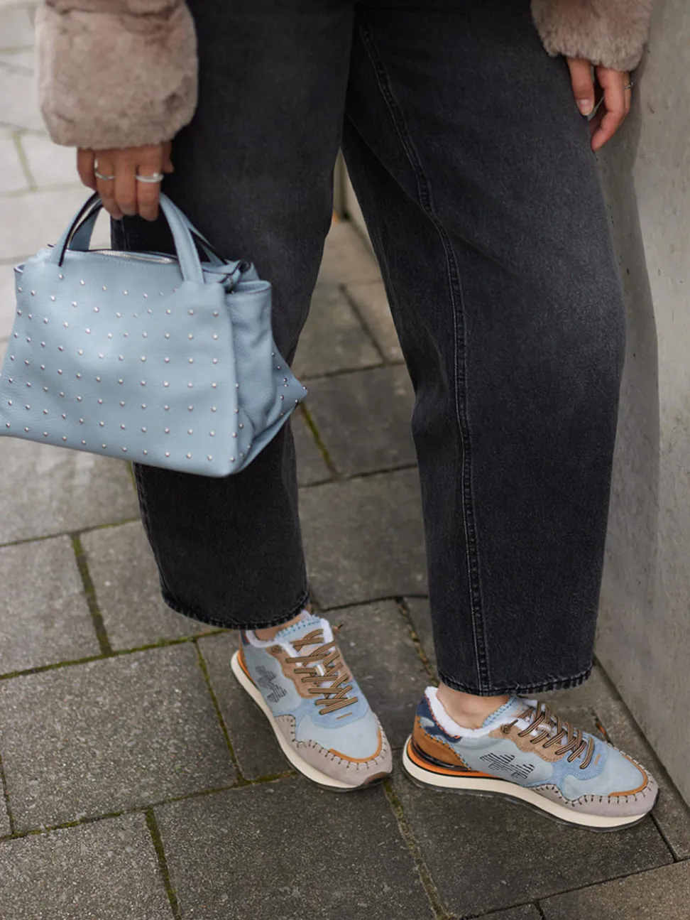 MRP – Winter-Sneaker aus Textil und Veloursleder blau