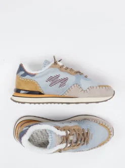 MRP – Winter-Sneaker aus Textil und Veloursleder blau
