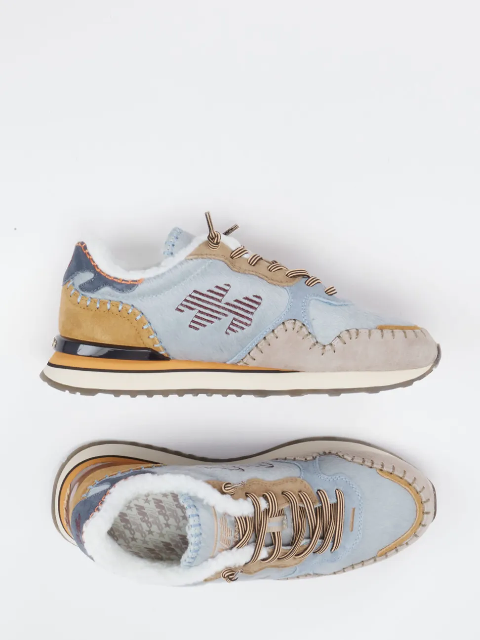 MRP – Winter-Sneaker aus Textil und Veloursleder blau