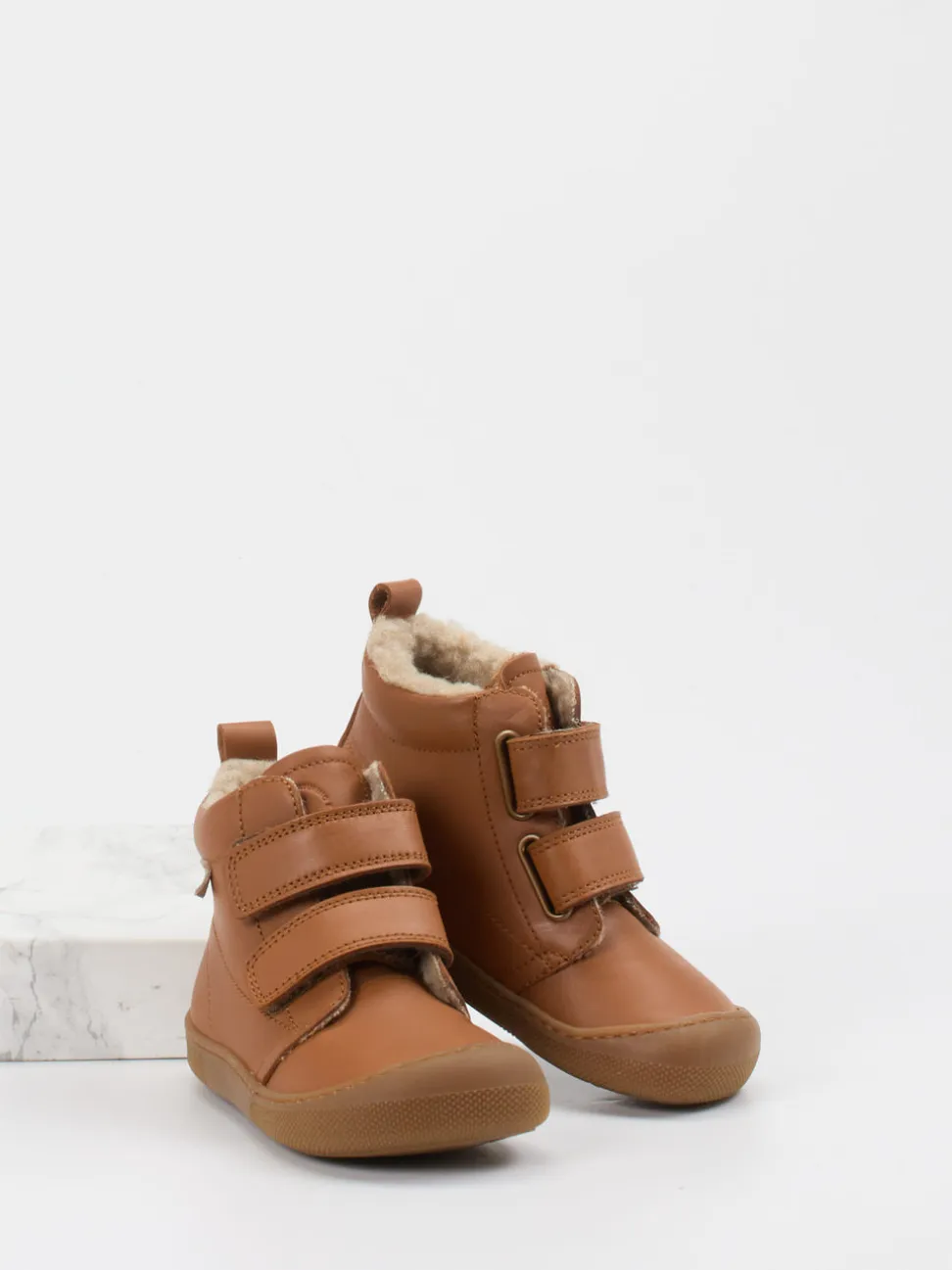 Naturino – Klett-Boots aus Kalbleder cognacbraun