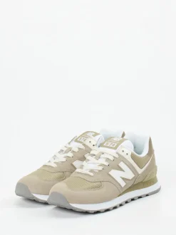 New Balance – Retro-Sneaker aus Veloursleder beige