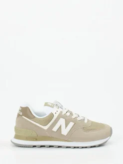 New Balance – Retro-Sneaker aus Veloursleder beige