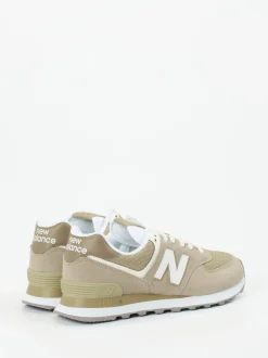 New Balance – Retro-Sneaker aus Veloursleder beige