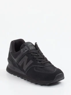 New Balance – Retro-Sneaker aus Veloursleder und Mesh schwarz