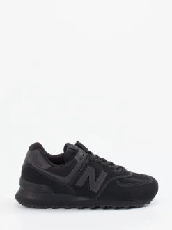 New Balance – Retro-Sneaker aus Veloursleder und Mesh schwarz