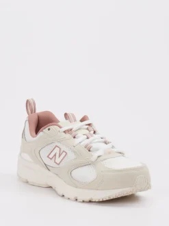New Balance – Retro-Sneaker aus Textil und Veloursleder beige