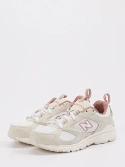New Balance – Retro-Sneaker aus Textil und Veloursleder beige