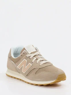 New Balance – Retro-Sneaker aus Textil und Veloursleder Beige