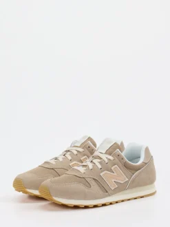 New Balance – Retro-Sneaker aus Textil und Veloursleder Beige