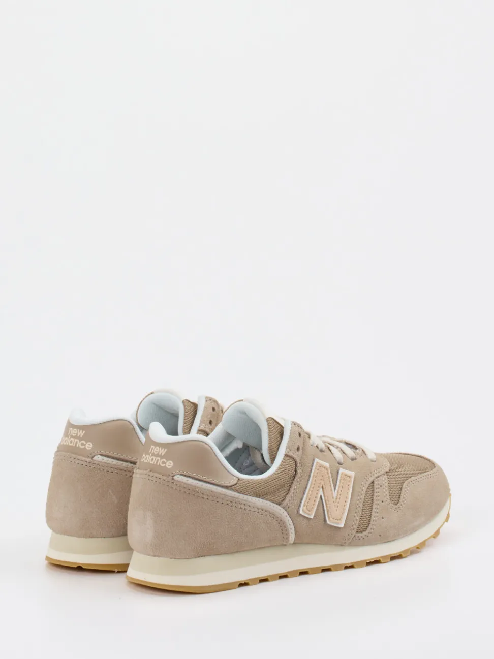 New Balance – Retro-Sneaker aus Textil und Veloursleder Beige