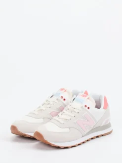 New Balance – Retro-Sneaker aus Textil und Veloursleder beige