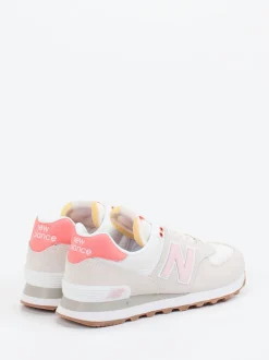 New Balance – Retro-Sneaker aus Textil und Veloursleder beige