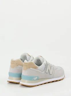 New Balance – Sneaker aus Textil und Veloursleder Hellgrau