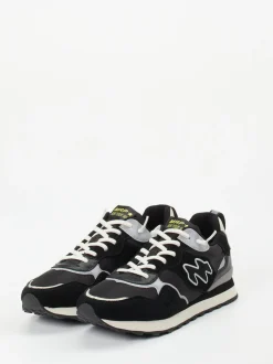 New Balance – Sneaker aus Veloursleder und Nylon schwarz