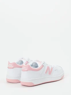 New Balance – Sneaker aus Kalbleder Weiß Rosa