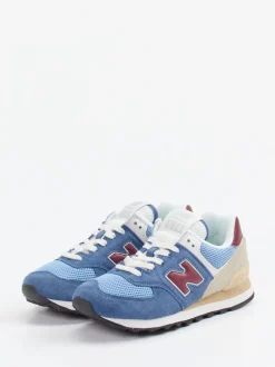 New Balance – Sneaker aus Textil und Veloursleder blau