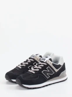 New Balance – Sneaker aus Textil und Veloursleder schwarz