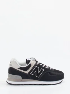 New Balance – Sneaker aus Textil und Veloursleder schwarz