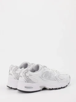 New Balance – Sneaker aus Textil in Weiß-Silber